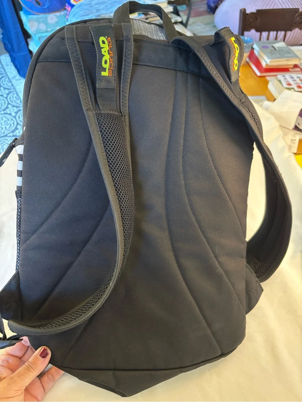 adidas Black Backpack with White Trim and Striker United Logo